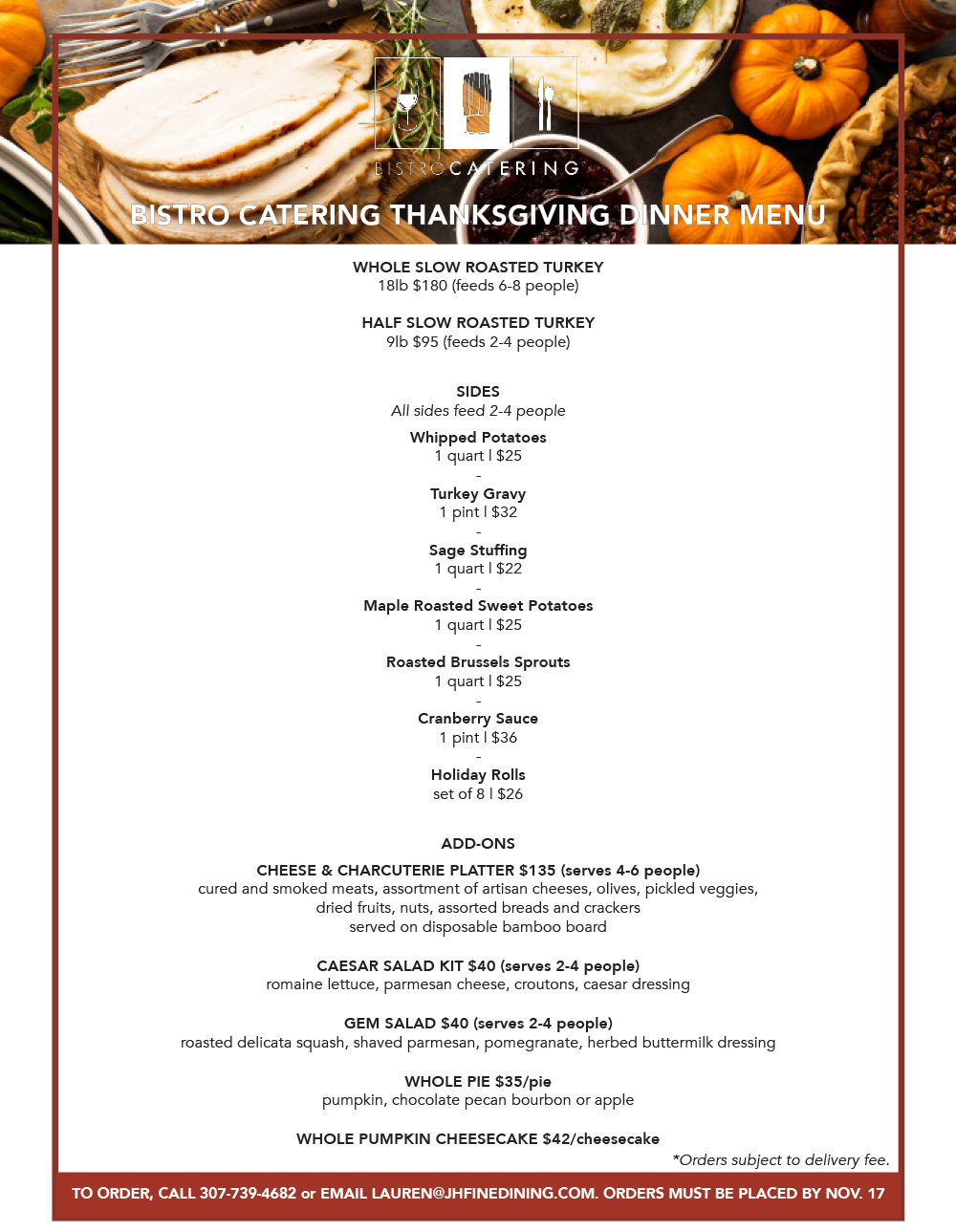 Thanksgiving Menu